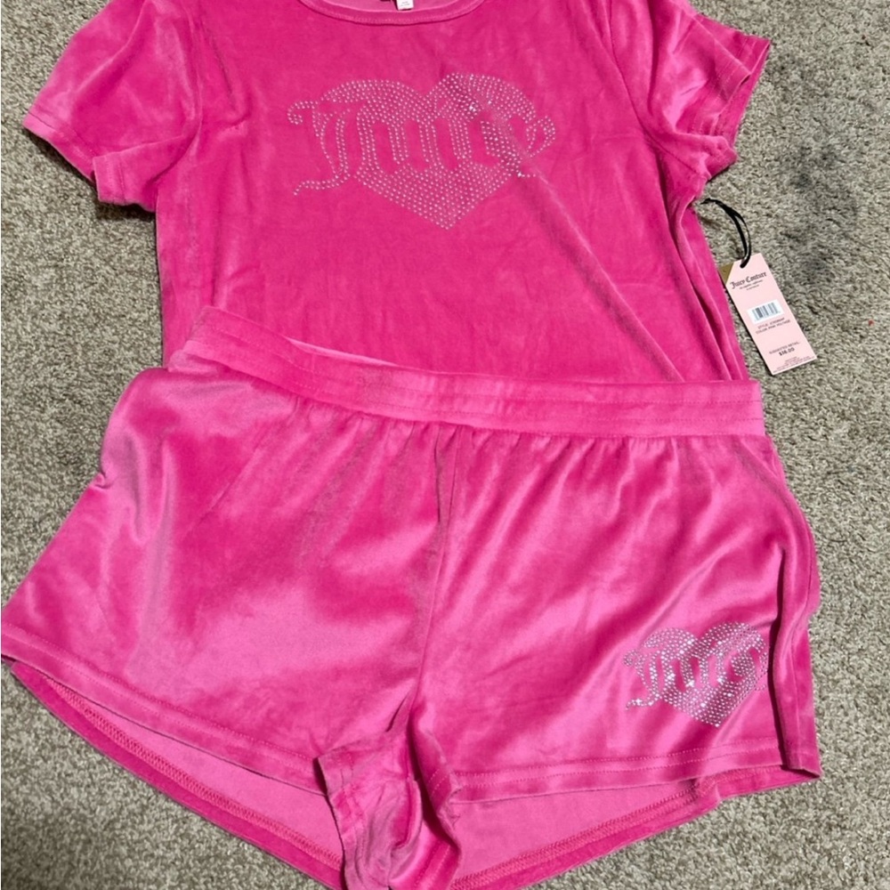 Juicy Couture Pink Pajama Set with Heart Detail
